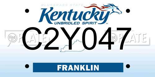 C2Y047 Kentucky License Plate