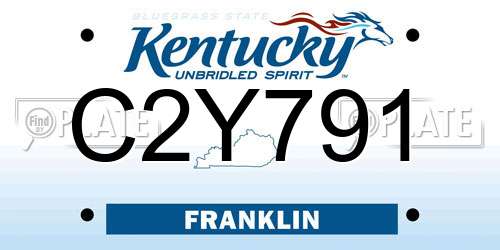 C2Y791 Kentucky License Plate