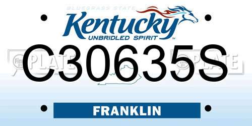 C30635S Kentucky License Plate