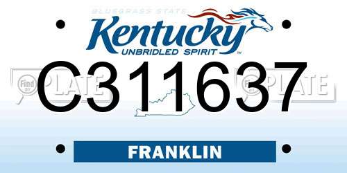 C311637 Kentucky License Plate
