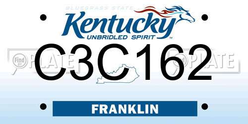 C3C162 Kentucky License Plate