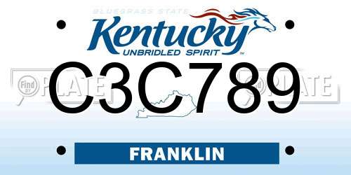 C3C789 Kentucky License Plate