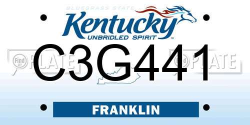 C3G441 Kentucky License Plate