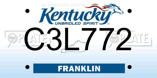 C3L772 Kentucky License Plate