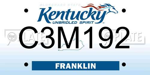 C3M192 Kentucky License Plate