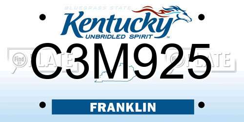 C3M925 Kentucky License Plate