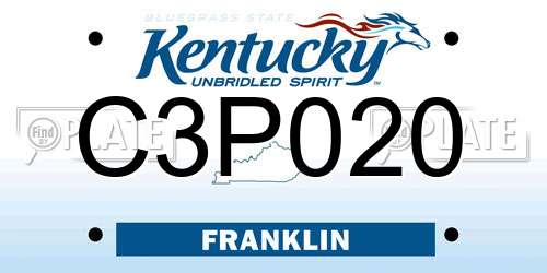 C3P020 Kentucky License Plate