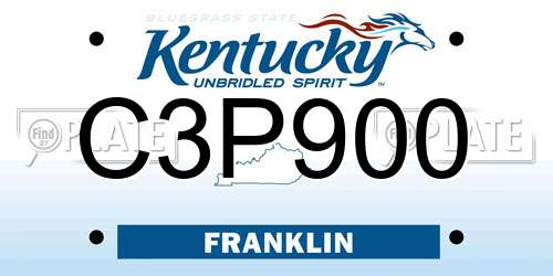 C3P900 Kentucky License Plate