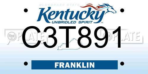 C3T891 Kentucky License Plate