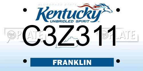 C3Z311 Kentucky License Plate