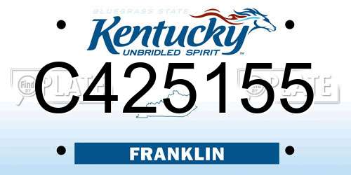 C425155 Kentucky License Plate