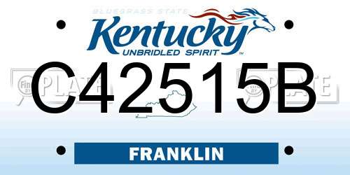 C42515B Kentucky License Plate
