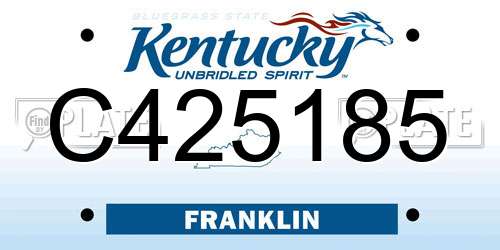 C425185 Kentucky License Plate
