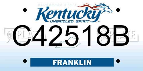 C42518B Kentucky License Plate