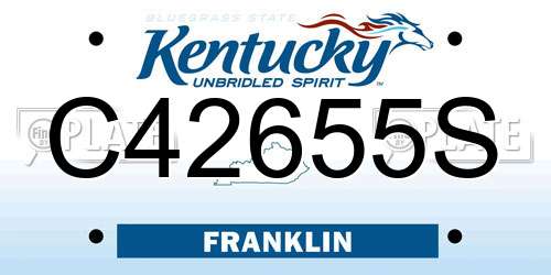 C42655S Kentucky License Plate