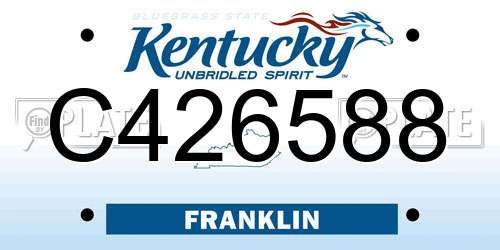C426588 Kentucky License Plate
