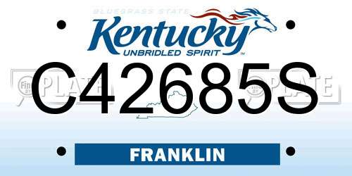 C42685S Kentucky License Plate