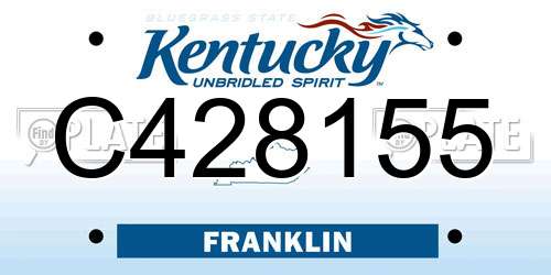 C428155 Kentucky License Plate