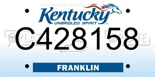 C428158 Kentucky License Plate