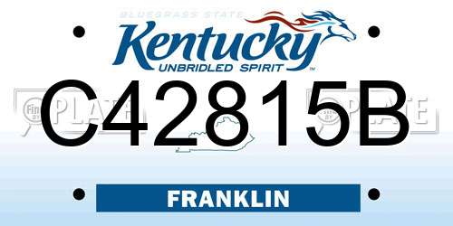 C42815B Kentucky License Plate