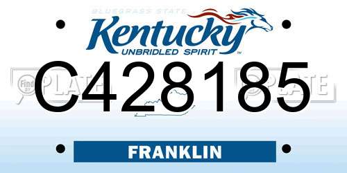 C428185 Kentucky License Plate