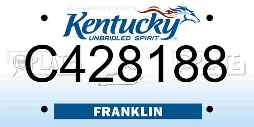 C428188 Kentucky License Plate