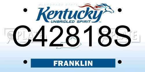 C42818S Kentucky License Plate