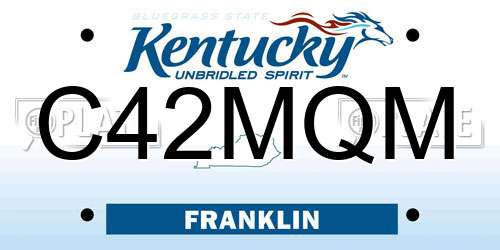 C42MQM Kentucky License Plate