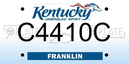 C4410C Kentucky License Plate