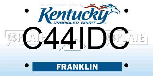 C44IDC Kentucky License Plate