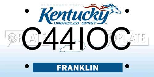 C44IOC Kentucky License Plate
