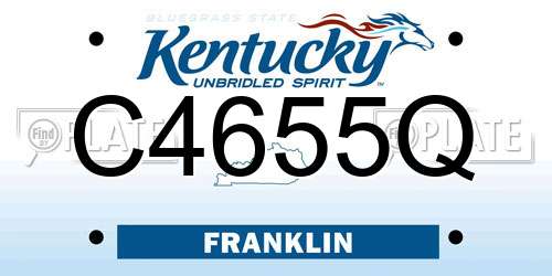 C4655Q Kentucky License Plate