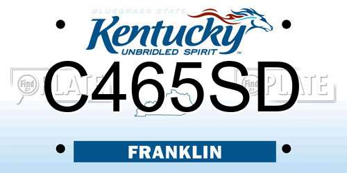 C465SD Kentucky License Plate