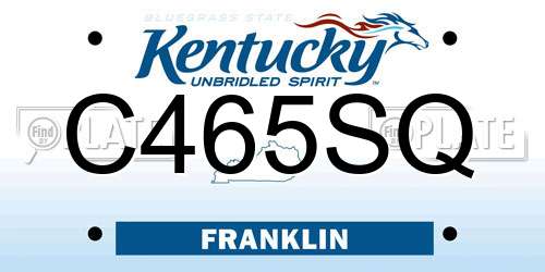 C465SQ Kentucky License Plate