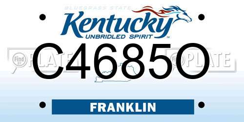 C4685O Kentucky License Plate