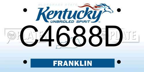 C4688D Kentucky License Plate