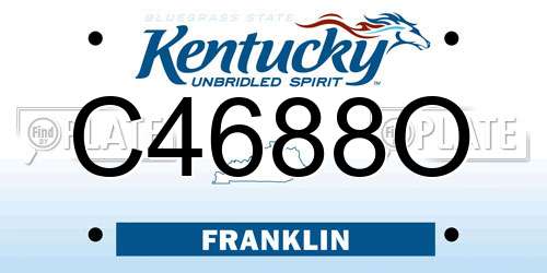 C4688O Kentucky License Plate