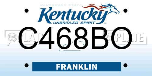 C468BO Kentucky License Plate