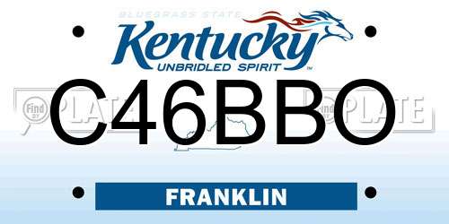 C46BBO Kentucky License Plate