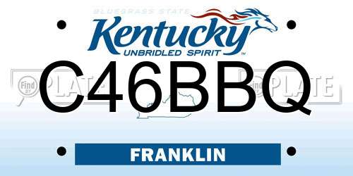 C46BBQ Kentucky License Plate
