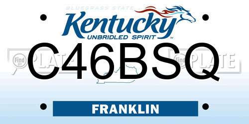 C46BSQ Kentucky License Plate