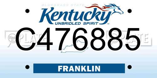 C476885 Kentucky License Plate