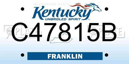 C47815B Kentucky License Plate