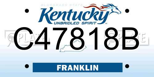 C47818B Kentucky License Plate