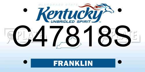 C47818S Kentucky License Plate
