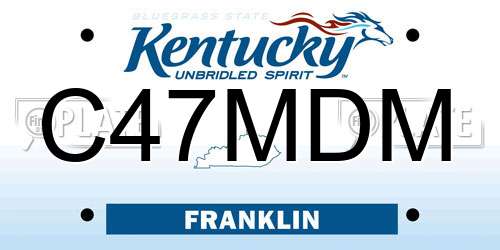 C47MDM Kentucky License Plate