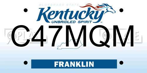 C47MQM Kentucky License Plate