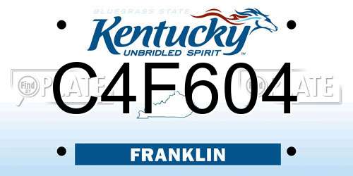 C4F604 Kentucky License Plate