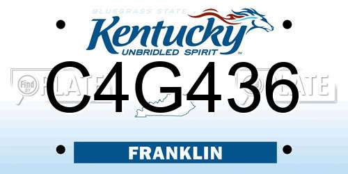 C4G436 Kentucky License Plate