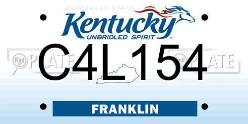 C4L154 Kentucky License Plate